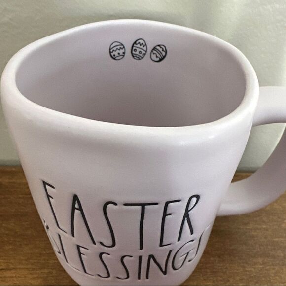 Rae Dunn Easter Blessings Mug Light Lilac Egg Pattern Inside New - Picture 2 of 4
